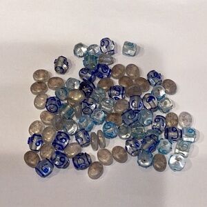 Parcel of Clear & Blue Glass Beads